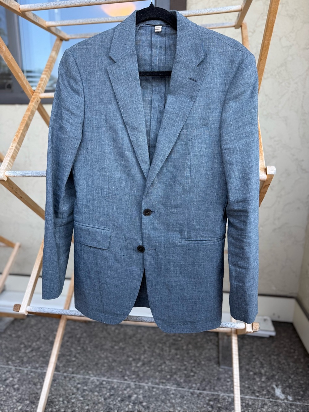 Burberry Light Blue Textured Two-Button Blazer US 36R